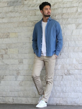 「EDIFICE（エディフィス）のアイテム（スラックス）」を使った、TERAさん（メンズ・183cm）の冬コーディネート