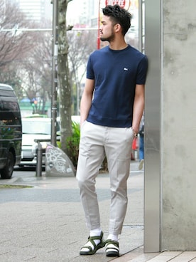 「ラコステ(LACOSTE)」｜TERAさん（メンズ・183cm）の春コーディネート