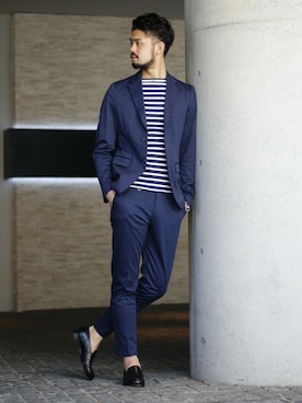 「EDIFICE（エディフィス）のアイテム（スラックス）」を使った、TERAさん（メンズ・183cm）の夏コーディネート