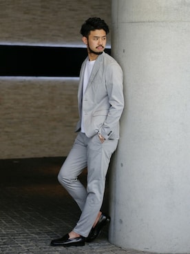 「EDIFICE（エディフィス）のアイテム（パンツ）」を使った、TERAさん（メンズ・183cm）の夏コーディネート