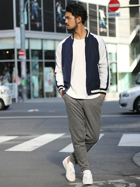 「EDIFICE（エディフィス）のアイテム（ブルゾン）」を使った、TERAさん（メンズ・183cm）の夏コーディネート