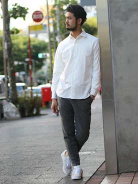 「EDIFICE（エディフィス）のアイテム（スラックス）」を使った、TERAさん（メンズ・183cm）の夏コーディネート