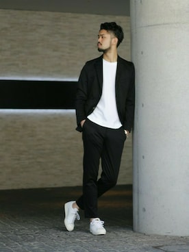 「EDIFICE（エディフィス）のアイテム（スラックス）」を使った、TERAさん（メンズ・183cm）の秋コーディネート