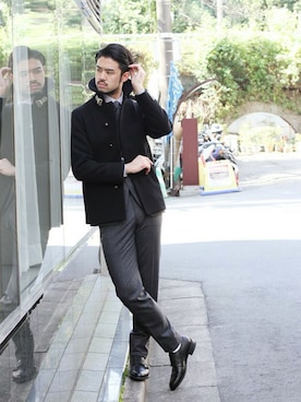 「EDIFICE（エディフィス）のアイテム（ブルゾン）」を使った、TERAさん（メンズ・183cm）の秋コーディネート