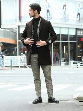 「EDIFICE（エディフィス）のアイテム」を使った、TERAさん（メンズ・183cm）の秋コーディネート