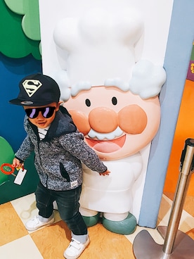 「next（next）のアイテム（キャップ）」を使った、OTOMACHUさん（キッズ・100cm）の秋コーディネート