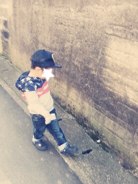 「next（next）のアイテム（キャップ）」を使った、OTOMACHUさん（キッズ・100cm）の秋コーディネート