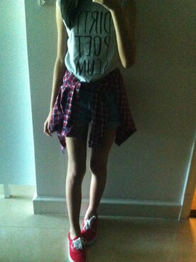 「TOMMY HILFIGER（トミーヒルフィガー）のアイテム（その他アウター）」を使った、melody_marshmallowさん（レディース・165cm）の夏コーディネート