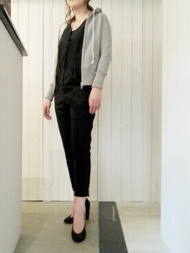 「アイテム（つなぎ/オールインワン、ベージュ系）」を使った、yokomoriさん（レディース・166cm）の夏コーディネート