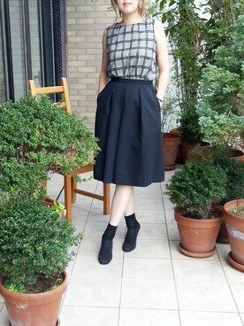 「ビッグチェック」｜yokomoriさん（レディース・166cm）の秋コーディネート