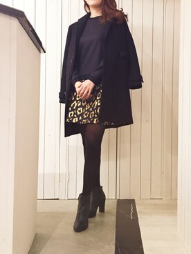 「L'ATELIER FENETRE（ラトリエ フネートル）のショルダータックプルオーバー（トップス、ブルー系）」を使った、yokomoriさん（レディース・156cm）の秋コーディネート