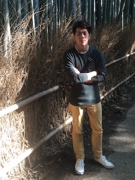 「PULL&BEAR（プルアンドベア）のアイテム（チノパンツ）」を使った、naldo jinggaさん（メンズ・173cm）の秋コーディネート