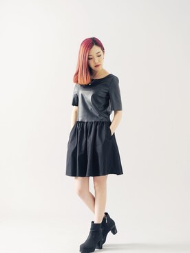 「MONKI」｜Melo Loさん（レディース・159cm）の冬コーディネート