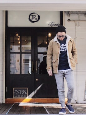 「BLUEY（ブルーイ）のアイテム」を使った、Kenshiro Nakamuraさん（メンズ・164cm）の冬コーディネート