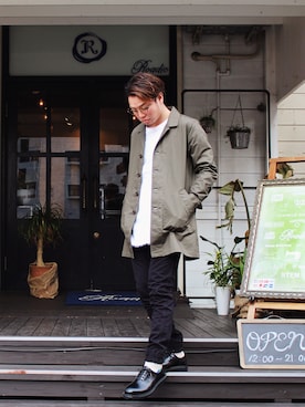 「アイテム（その他、ブルー系）」を使った、Kenshiro Nakamuraさん（メンズ・164cm）の冬コーディネート