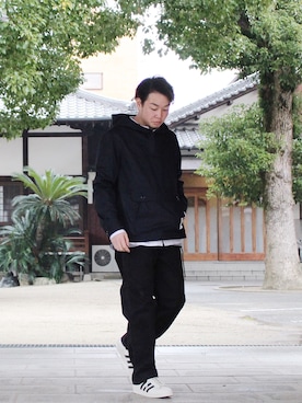 「アイテム（その他、ブルー系）」を使った、Kenshiro Nakamuraさん（メンズ・164cm）の冬コーディネート