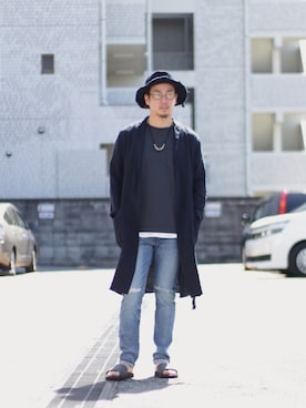 「ガウン」｜「アイテム（その他アウター）」を使った、Kenshiro Nakamuraさん（メンズ・164cm）の春コーディネート