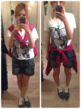 「Levi's（リーバイス）のアイテム（その他アウター）」を使った、saeさん（レディース・153cm）の夏コーディネート