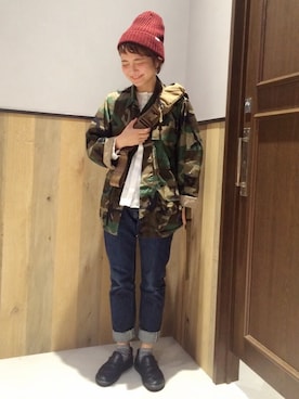 「MYSTERY RANCH（ミステリーランチ）のアイテム（メッセンジャーバッグ）」を使った、しまさん（レディース・156cm）の秋コーディネート