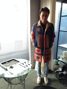 「OLIVER PEOPLES」｜「アイテム（ピーコート）」を使った、chenchinchengさん（メンズ・173cm）の夏コーディネート
