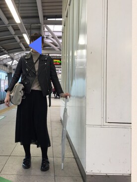 「スティーブンアラン」｜「アイテム（ライダースジャケット）」を使った、MA!COさん（レディース・167cm）の秋コーディネート