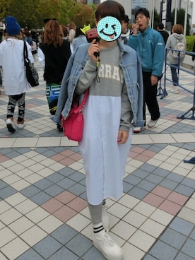 「STYLENANDA（スタイルナンダ）のアイテム（デニムジャケット）」を使った、エシニ〜💋さん（レディース・158cm）の秋コーディネート