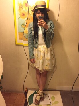 9月24日13時で販売終了 最終価格 L55花柄オーガンジー スカート 15ss を使った人気ファッションコーディネート Wear
