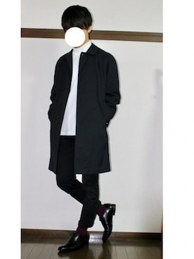 「アイテム（ステンカラーコート）」を使った、みっちーさん（メンズ・180cm・10代）の秋コーディネート