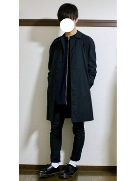 「アイテム（ステンカラーコート）」を使った、みっちーさん（メンズ・180cm・10代）の秋コーディネート