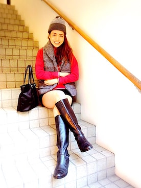 RIKAさん（レディース・161cm）の冬コーディネート