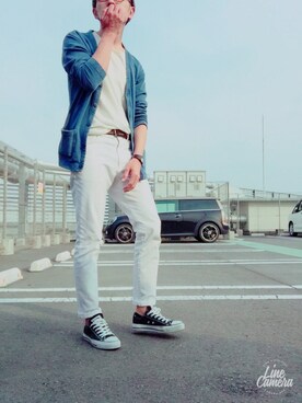 「ホワイトパンツ祭り」｜GOさん（メンズ・172cm）の春コーディネート