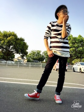 「袖まくりフェス告知」｜GOさん（メンズ・172cm）の春コーディネート