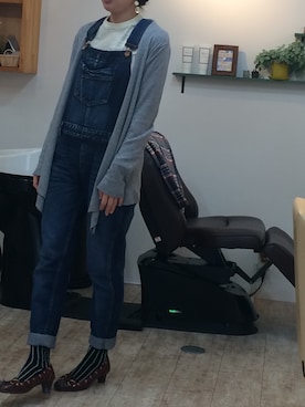 「アイテム（サロペット/オーバーオール）」を使った、秋谷 幸代さん（レディース・165cm）の春コーディネート