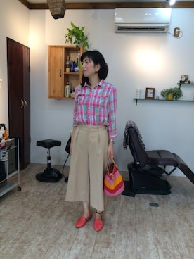 「ガウチョパンツ」｜秋谷 幸代さん（レディース・165cm）の夏コーディネート