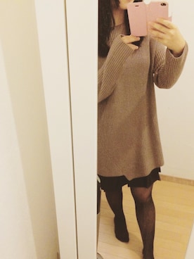「ゆるずる」｜「アイテム（ワンピース/ドレス）」を使った、Risa@さん（レディース・165cm）の冬コーディネート