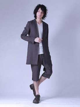 「SRIVER」｜「アイテム（その他アウター）」を使った、藤木亮介さん（メンズ・174cm）の春コーディネート