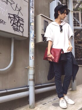 「SRIVER」｜「アイテム（アクセサリー）」を使った、藤木亮介さん（メンズ・174cm）の春コーディネート