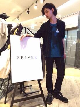 「SRIVER」｜「アイテム（ブルゾン）」を使った、藤木亮介さん（メンズ・174cm）の春コーディネート