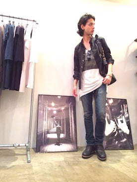 「SRIVER」｜「アイテム（アクセサリー）」を使った、藤木亮介さん（メンズ・174cm）の春コーディネート