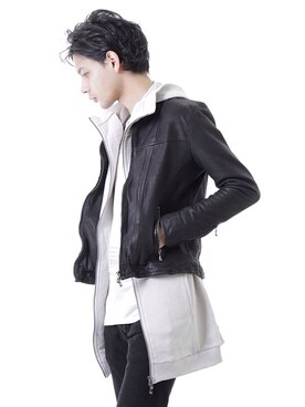 「SRIVER」｜「アイテム（ブルゾン）」を使った、藤木亮介さん（メンズ・174cm）の冬コーディネート