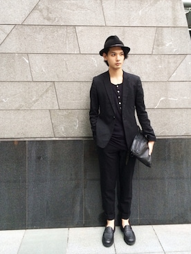 「SRIVER」｜「アイテム（スラックス）」を使った、藤木亮介さん（メンズ・174cm）の夏コーディネート