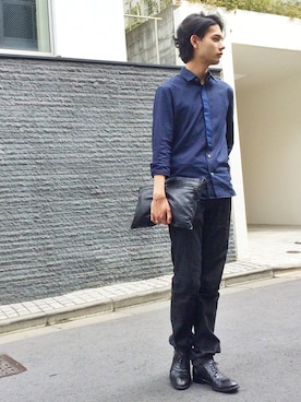 「SRIVER」｜「アイテム（シューズ）」を使った、藤木亮介さん（メンズ・174cm）の秋コーディネート