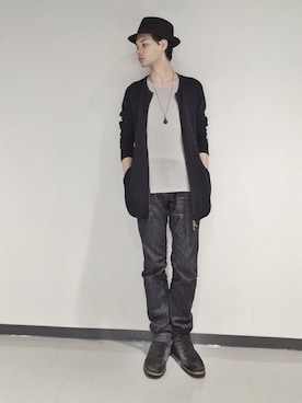 「SRIVER」｜藤木亮介さん（メンズ・174cm）の冬コーディネート