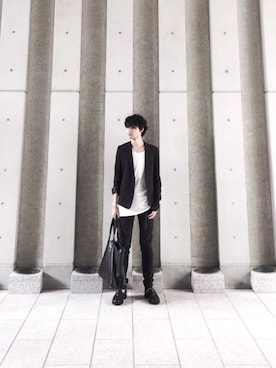 「SRIVER」｜藤木亮介さん（メンズ・174cm）の夏コーディネート