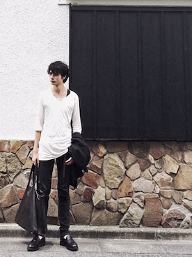 「SRIVER」｜藤木亮介さん（メンズ・174cm）の夏コーディネート