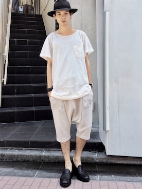 「SRIVER」｜藤木亮介さん（メンズ・174cm）の夏コーディネート