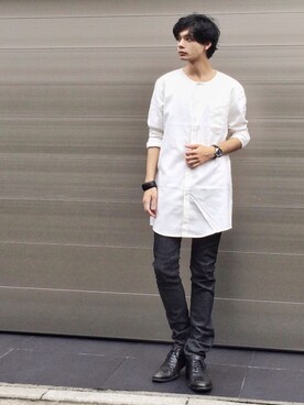 「SRIVER」｜藤木亮介さん（メンズ・174cm）の夏コーディネート