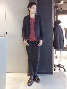「SRIVER」｜藤木亮介さん（メンズ・174cm）の秋コーディネート