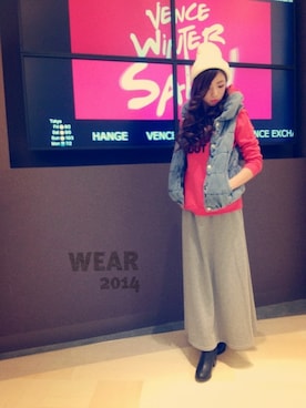 阪田 千鶴さん（レディース・157cm）の冬コーディネート