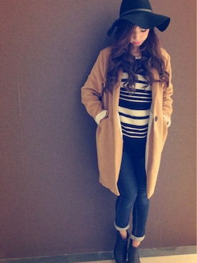 阪田 千鶴さん（レディース・157cm）の冬コーディネート